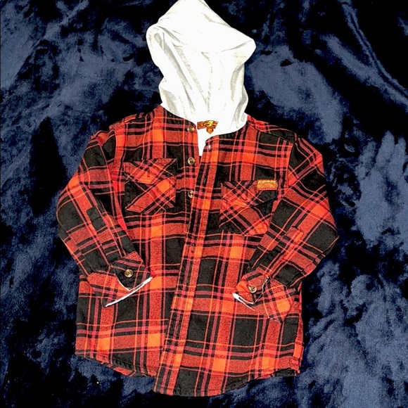 Boys Toddler Button Down Hoodie